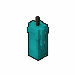 Pixel art illustration of an unlit cyan candle with soft wax drips and a dark wick