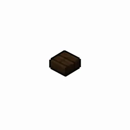 Pixel art illustration of a small chunky dark oak wood button