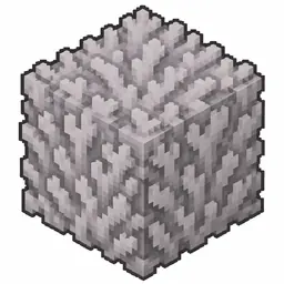 Pixel art illustration of a solid cube block of dead gray pink coral