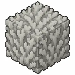 Pixel art illustration of a solid cube block of dead gray yellow coral