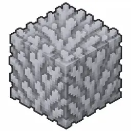 Pixel art illustration of a solid cube block of dead gray blue coral