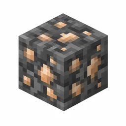 Pixel art illustration of a deepslate iron ore block with tan iron specks in dark gray deepslate