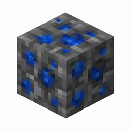 Pixel art illustration of deepslate lapis lazuli ore with royal blue specks