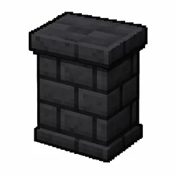 Pixel art illustration of a deepslate tile wall, a short sturdy wall pillar