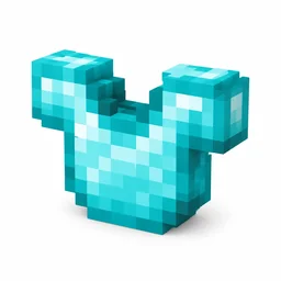 Pixel art illustration of a bright cyan-blue diamond chestplate