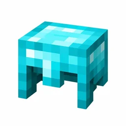 Pixel art illustration of a bright cyan-blue diamond helmet