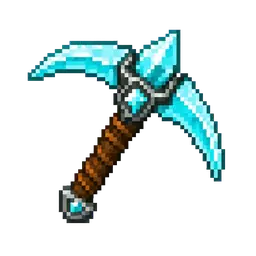 Original pixel art Diamond Pickaxe icon