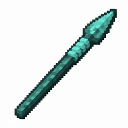 Pixel art illustration of a diamond spear with a long shaft and sharp tip
