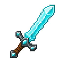 Original pixel art Diamond Sword icon