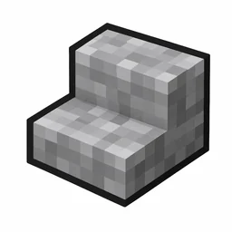 Pixel art illustration of a diorite stairs, an L-shaped staircase block