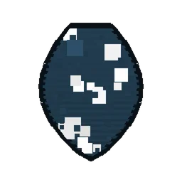 Pixel art illustration of a Dolphin Spawn Egg with a two-tone speckled shell