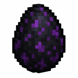 Pixel art illustration of a dragon egg in chunky voxel game style