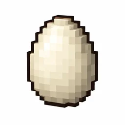 Pixel art illustration of an egg in chunky voxel game style