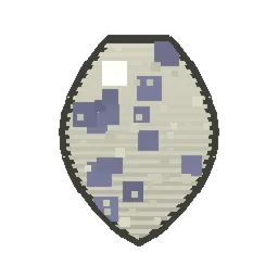 Pixel art illustration of an Elder Guardian Spawn Egg with a two-tone speckled shell