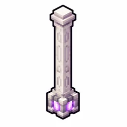 Pixel art illustration of an end rod in chunky voxel game style