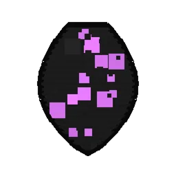 Pixel art illustration of an Ender Dragon Spawn Egg with a two-tone speckled shell