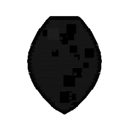 Pixel art illustration of an Enderman Spawn Egg with a two-tone speckled shell