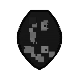 Pixel art illustration of an Endermite Spawn Egg with a two-tone speckled shell