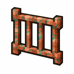 Pixel art illustration of a copper bars with lightly patchy green oxidation over copper metal