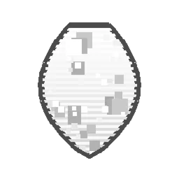 Pixel art illustration of a Ghast Spawn Egg with a two-tone speckled shell