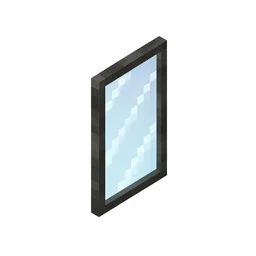 Pixel art illustration of a thin translucent glass pane with a dark frame border