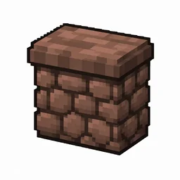 Pixel art illustration of a granite wall, a short sturdy wall pillar
