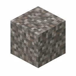 Pixel art illustration of a gray and brown gravel block