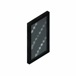Pixel art illustration of a gray stained glass pane, a thin tinted transparent panel