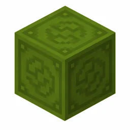 Pixel art illustration of a green glazed terracotta block with a swirling ornate pattern