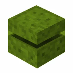 Pixel art illustration of a green shulker box with a raised clam-shell lid