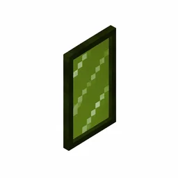 Pixel art illustration of a green stained glass pane, a thin tinted transparent panel