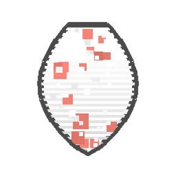 Pixel art illustration of a happy ghast spawn egg with a two-tone speckled shell