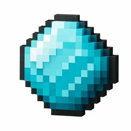 Pixel art illustration of a heart of the sea, a deep blue orb with ring patterns