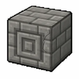 Pixel art illustration of a chiseled stone bricks with subtle silverfish bore marks