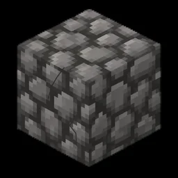 Pixel art illustration of a cobblestone with subtle silverfish bore marks