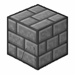 Pixel art illustration of a stone bricks with subtle silverfish bore marks
