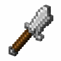 Original pixel art Iron Axe icon with a silvery head and wooden handle