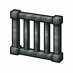 Pixel art illustration of an iron bars in chunky voxel game style