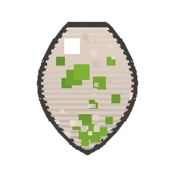 Pixel art illustration of an Iron Golem Spawn Egg with a two-tone speckled shell