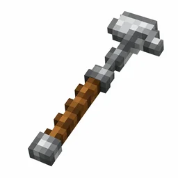 Original pixel art Iron Hoe icon with a silvery head and wooden handle