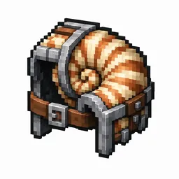 Pixel art illustration of an iron nautilus armor, a spiral shell armor piece