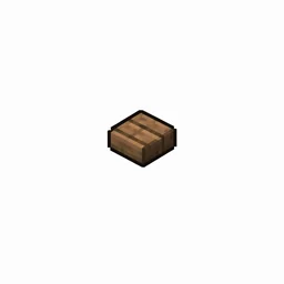 Pixel art illustration of a small chunky jungle wood button