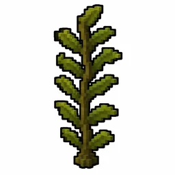 Pixel art illustration of a kelp in chunky voxel game style
