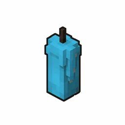 Pixel art illustration of an unlit light blue candle with soft wax drips and a dark wick