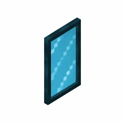 Pixel art illustration of a light blue stained glass pane, a thin tinted transparent panel