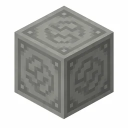 Pixel art illustration of a light gray glazed terracotta block with a swirling ornate pattern