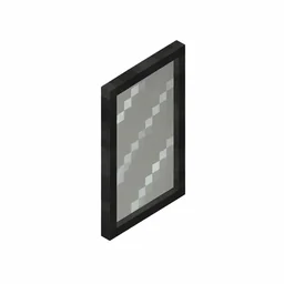 Pixel art illustration of a light gray stained glass pane, a thin tinted transparent panel
