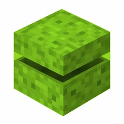 Pixel art illustration of a lime shulker box with a raised clam-shell lid