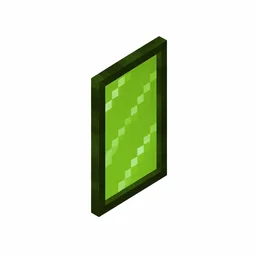 Pixel art illustration of a lime stained glass pane, a thin tinted transparent panel