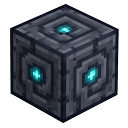 Pixel art illustration of a lodestone in chunky voxel game style